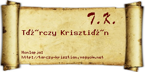 Tárczy Krisztián névjegykártya