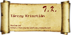 Tárczy Krisztián névjegykártya