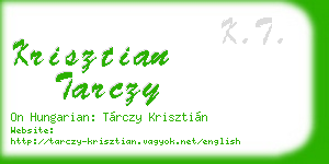 krisztian tarczy business card