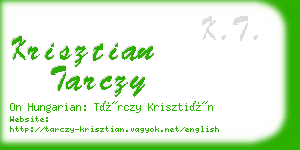 krisztian tarczy business card